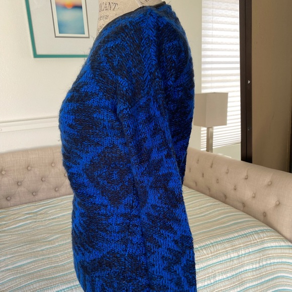 4/$20 Blue & Black Graphic Print Sweater - Picture 3 of 5